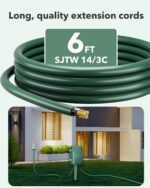 BN-LINK Outdoor Power Stake Timer Waterproof, 24-Hour Mechanical Timer with 6 Grounded Outlets, 6FT Extension Cord for Halloween/Christmas Decor Lights, ETL Listed - Image 8