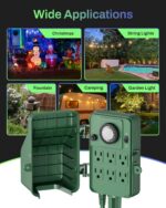 BN-LINK Outdoor Power Stake Timer Waterproof, 24-Hour Mechanical Timer with 6 Grounded Outlets, 6FT Extension Cord for Halloween/Christmas Decor Lights, ETL Listed - Image 10