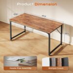 PRAISUN 47 X 24 Inch Computer Desk with Deeper Desktop, Gaming Office Writing Work Desk for Home Office, Study, Bedroom, Work from Home, Metal Frame, Rustic Brown - Image 3