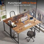 PRAISUN 47 X 24 Inch Computer Desk with Deeper Desktop, Gaming Office Writing Work Desk for Home Office, Study, Bedroom, Work from Home, Metal Frame, Rustic Brown - Image 4