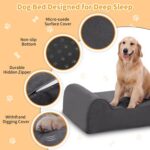 Rainmr Orthopedic Dog Beds for Large Dogs, 7" Memory Foam Dog Beds with Waterproof Liner, Durable Microsuede Cover, Removable and Washable, Nonskid Bottom, 48"x30"x7" L Grey - Image 4