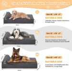 Rainmr Orthopedic Dog Beds for Large Dogs, 7" Memory Foam Dog Beds with Waterproof Liner, Durable Microsuede Cover, Removable and Washable, Nonskid Bottom, 48"x30"x7" L Grey - Image 6