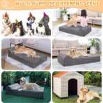 Rainmr Orthopedic Dog Beds for Large Dogs, 7" Memory Foam Dog Beds with Waterproof Liner, Durable Microsuede Cover, Removable and Washable, Nonskid Bottom, 48"x30"x7" L Grey - Image 8