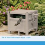 Suncast Garden Hose Reel Hideaway for 5/8" Hoses, Retracting Storage of 100ft, Light Taupe - Image 3