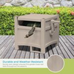 Suncast Garden Hose Reel Hideaway for 5/8" Hoses, Retracting Storage of 100ft, Light Taupe - Image 5