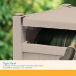 Suncast Garden Hose Reel Hideaway for 5/8" Hoses, Retracting Storage of 100ft, Light Taupe - Image 6
