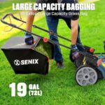 SENIX 22 Inch 3-in-1 Gas Lawn Mower, 201cc Rear Wheel Single Speed Self-Propelled Mower, 4-Cycle Engine, Steel Deck, Mulching, Bagging, Discharging, 6-Position Cutting Height Adjustable, for Yard - Image 9
