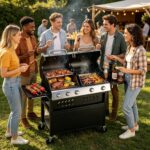 Grills 5 Burner Propane Gas Grill & Griddle Combo 40,000 BTU Stainless Steel Outdoor Patio Barbecue Grill Propane Gas with Removable Cart Portable Griddle for Outdoor Cooking, BBQ, Camping, Backyard - Image 8