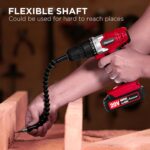 AVID POWER 20V Cordless Drill Set for Home DIY & Beginner Projects - Lightweight Power Drill with Battery Charger & 22 Bits, Variable Speed, 3/8" Keyless Chuck, Ideal for Furniture Assembly (Red) - Image 8