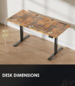 OffiGo 71 Inch Executive Electric Standing Desk, Height Adjustable Desk with Power Outlet & 1.38" Thick 3-Piece Desktop, Sit Stand Computer Desk for Home, Office, Conference Room, Rustic Brown - Image 5