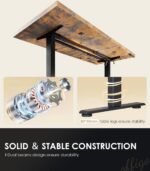 OffiGo 71 Inch Executive Electric Standing Desk, Height Adjustable Desk with Power Outlet & 1.38" Thick 3-Piece Desktop, Sit Stand Computer Desk for Home, Office, Conference Room, Rustic Brown - Image 8