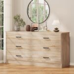 Bigbiglife Dresser for Bedroom, 6 Drawer Double Dresser, Modern Chest of Drawers with Deep Drawers, TV Stand Large Storage Organizer for Living Room, Closet (Light Oak) - Image 3