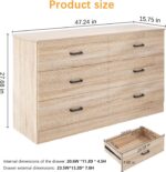 Bigbiglife Dresser for Bedroom, 6 Drawer Double Dresser, Modern Chest of Drawers with Deep Drawers, TV Stand Large Storage Organizer for Living Room, Closet (Light Oak) - Image 4
