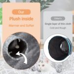 Geometric Straight Cat Tunnel with Plush Inside,Cats Toys Collapsible Tunnel Tube with Balls, for Rabbits, Kittens, Ferrets,Puppy, Diameter 9.8 Inch - Image 4