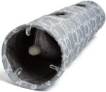 Geometric Straight Cat Tunnel with Plush Inside,Cats Toys Collapsible Tunnel Tube with Balls, for Rabbits, Kittens, Ferrets,Puppy, Diameter 9.8 Inch - Image 6