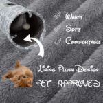 Geometric Straight Cat Tunnel with Plush Inside,Cats Toys Collapsible Tunnel Tube with Balls, for Rabbits, Kittens, Ferrets,Puppy, Diameter 9.8 Inch - Image 7