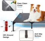 Suddus Elevated Dog Bed for Large Dogs 140lb, Breathable Cooling Raised Dog Cot with Dual Support Bars & Metal Frame, No-Slip Feet, Waterproof Pet Bed for Indoor/Outdoor, X-Large, 48 * 36 * 9in, Grey - Image 5