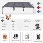 Suddus Elevated Dog Bed for Large Dogs 140lb, Breathable Cooling Raised Dog Cot with Dual Support Bars & Metal Frame, No-Slip Feet, Waterproof Pet Bed for Indoor/Outdoor, X-Large, 48 * 36 * 9in, Grey - Image 6