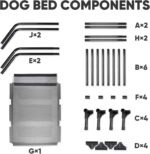 Suddus Elevated Dog Bed for Large Dogs 140lb, Breathable Cooling Raised Dog Cot with Dual Support Bars & Metal Frame, No-Slip Feet, Waterproof Pet Bed for Indoor/Outdoor, X-Large, 48 * 36 * 9in, Grey - Image 10