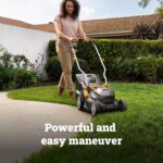 WORX Cordless Lawn Mower, 14" Electric Mower with Mulching & Bagging, 20V Push Lawn Mower with 6-Position Height Adjustment, 5.0 Ah Battery & Charger Included, WG733.1 - Image 3