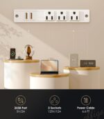 OffiGo Electric Standing Desk with Drawers, 63 Inch Height Adjustable Desk with Power Outlets & LED Lights, Sit Stand Table with Monitor Stand for Home, Office, Workstation, White - Image 7