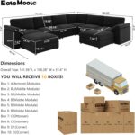 EASE MOOSE Oversized L Shaped Sectional Modular Sofa,Large L Shaped Sectional Couch Wide Deep Seat Modular Cloud Couch,Grey,Black - Image 3