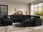 EASE MOOSE Oversized L Shaped Sectional Modular Sofa,Large L Shaped Sectional Couch Wide Deep Seat Modular Cloud Couch,Grey,Black - Image 4