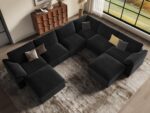 EASE MOOSE Oversized L Shaped Sectional Modular Sofa,Large L Shaped Sectional Couch Wide Deep Seat Modular Cloud Couch,Grey,Black - Image 5