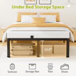 14 Inch Queen Bed Frame, Metal Platform Bed Frame with Round Corner Legs, 3500 lbs Heavy Duty Steel Slats Support, No Box Spring Needed, Noise Free, Easy Assembly, Black - Image 6