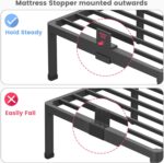 14 Inch Queen Bed Frame, Metal Platform Bed Frame with Round Corner Legs, 3500 lbs Heavy Duty Steel Slats Support, No Box Spring Needed, Noise Free, Easy Assembly, Black - Image 8