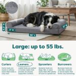 Furhaven Orthopedic Dog Bed for Large/Medium Dogs w/ Removable Bolsters & Washable Cover, For Dogs Up to 55 lbs - Plush & Suede Sofa - Gray, Large - Image 4