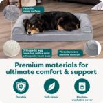 Furhaven Orthopedic Dog Bed for Large/Medium Dogs w/ Removable Bolsters & Washable Cover, For Dogs Up to 55 lbs - Plush & Suede Sofa - Gray, Large - Image 6
