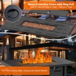 Walsunny 43 inch Outdoor Propane Fire Pit 50,000 BTU Gas Fire Pit Table with Lid, Waterproof Cover, Rectangle Gas Firepit Table for Garden/Patio, CSA Certification - Image 5
