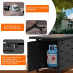 Walsunny 43 inch Outdoor Propane Fire Pit 50,000 BTU Gas Fire Pit Table with Lid, Waterproof Cover, Rectangle Gas Firepit Table for Garden/Patio, CSA Certification - Image 7