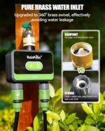 RainPoint WiFi Water Timer for Garden Hose with Brass Inlet, 2-Zone Smart Sprinkler Hose Timer, WiFi Irrigation Controller, Automatic Watering System for Lawns and Yard - Image 9