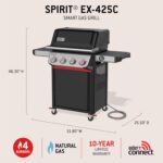 Weber Spirit® EX‑425C Smart Gas Grill (Natural Gas) for Outdoor Cooking, 4 Burners with 2 Boost Burners – Wi‑Fi Enabled Grill, Porcelain-Enameled Cast-Iron Grates, Sear Zone & Weber Connect - Image 5
