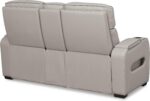 Signature Design by Ashley Boyington Contemporary Leather Match Power Reclining Loveseat with Console and USB Charging Ports, LED Lights and Adjustable Headrest, Light Gray - Image 8