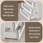 LIVAUVEAD Closet Island with Drawers, Wardrobe Armoire Bedroom Island, Glass Display Shelf & 12 Drawers, White Dresser with Glass Top, Walk-in Closet Island for Bedroom, Cloakroom - Image 6