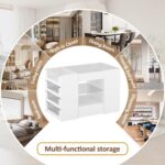 LIVAUVEAD Closet Island with Drawers, Wardrobe Armoire Bedroom Island, Glass Display Shelf & 12 Drawers, White Dresser with Glass Top, Walk-in Closet Island for Bedroom, Cloakroom - Image 7