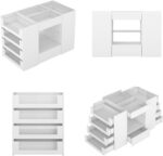 LIVAUVEAD Closet Island with Drawers, Wardrobe Armoire Bedroom Island, Glass Display Shelf & 12 Drawers, White Dresser with Glass Top, Walk-in Closet Island for Bedroom, Cloakroom - Image 9