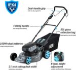 RB 80V Battery Power Lawn Mower 18” Cordless 7 Cutting Heights Adjustable Lawnmower Brushless Motor Low Noise 4 in 1 Push Mower with Fast Charger and 2 x40V 4.0AH Battery - Image 3