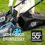 RB 80V Battery Power Lawn Mower 18” Cordless 7 Cutting Heights Adjustable Lawnmower Brushless Motor Low Noise 4 in 1 Push Mower with Fast Charger and 2 x40V 4.0AH Battery - Image 7