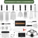 35PCS Griddle Accessories Kit, Flat Top Grill Accessories Set for Blackstone and Camp Chef, Grill Spatula Set with Enlarged Spatulas, Basting Cover, Scraper for Outdoor Barbecue - Image 3