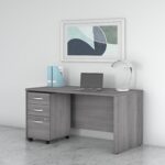 Bush Business Furniture 60W x 30D Office Desk with Mobile File Cabinet, Computer Table and Drawers for Home or Professional Workspace, Studio C Collection, Platinum Gray - Image 3