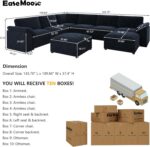 EASE MOOSE Modular Sofa,Oversized U Shape Sectional Modular Sofa,Wide Deep seat Sectional Sofa,FSC Certified Comfortable,Blue - Image 3