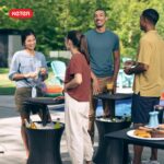 Keter Pacific Cool Bar Outdoor Patio Furniture and Hot Tub Side Table with 7.5 Gallon Beer and Wine Cooler, Dark Grey - Image 12