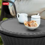 Keter Pacific Cool Bar Outdoor Patio Furniture and Hot Tub Side Table with 7.5 Gallon Beer and Wine Cooler, Dark Grey - Image 13