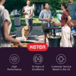 Keter Pacific Cool Bar Outdoor Patio Furniture and Hot Tub Side Table with 7.5 Gallon Beer and Wine Cooler, Dark Grey - Image 15