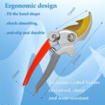 Ultra Sharp Germany Titanium Steel Pruning Shears - Cuts 3X Easier, Weak Hand Arthritis Snips, Rust-Resistant, Effortlessly 1-Inch Cut Capacity Garden Scissors, Ergonomic Handle (gt-04, 1) - Image 4