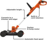 BLACK+DECKER Electric Lawn Mower, Weed Eater and Edger 3-in-1 Combo, Corded 12-Inch 6.5 Amp Electric Weed Wacker and Compact Push Mower (BESTA512CM) - Image 4